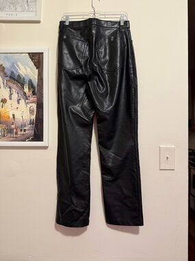 Abercrombie & Fitch Black Faux Leather Straight Leg Pants